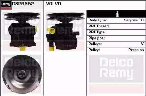 Remy DSP9652 - Гідравлічний насос, рульове управління, ГУР autocars.com.ua