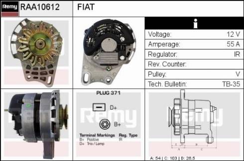 Remy RAA10612 - Генератор autocars.com.ua