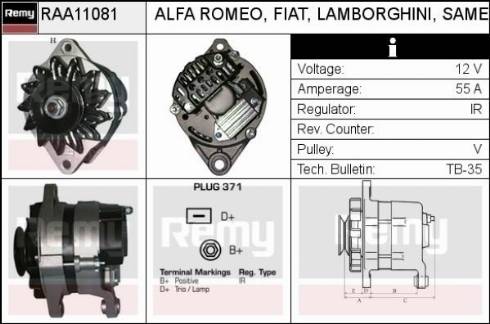 Remy RAA11081 - Генератор avtokuzovplus.com.ua