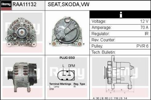 Remy RAA11132 - Генератор autocars.com.ua