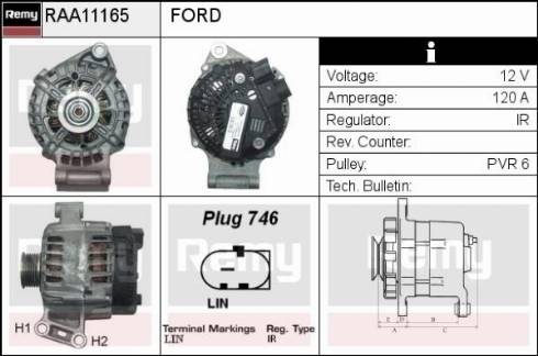 Remy RAA11165 - Генератор autocars.com.ua