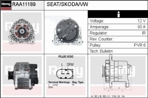 Remy RAA11189 - Генератор autocars.com.ua