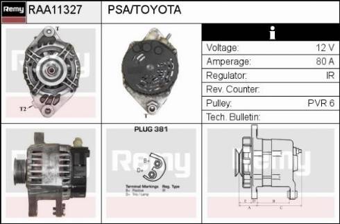 Remy RAA11327 - Генератор avtokuzovplus.com.ua