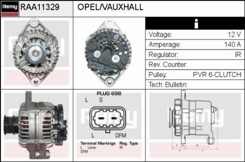 Remy RAA11329 - Генератор autocars.com.ua