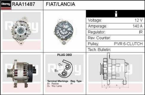 Remy RAA11487 - Генератор autocars.com.ua