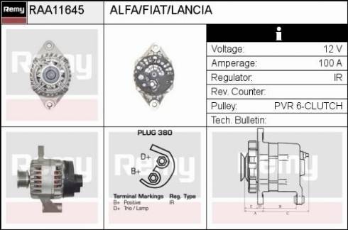 Remy RAA11645 - Генератор autocars.com.ua