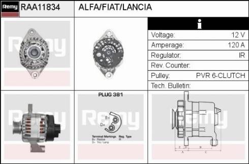 Remy RAA11834 - Генератор autocars.com.ua