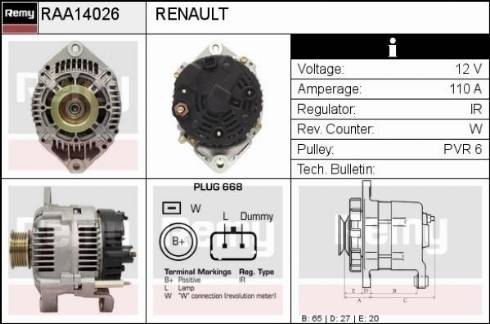 Remy RAA14026 - Генератор avtokuzovplus.com.ua