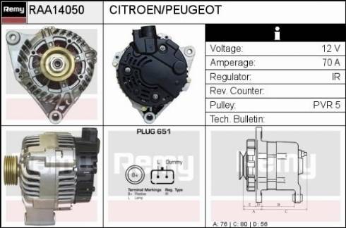 Remy RAA14050 - Генератор avtokuzovplus.com.ua