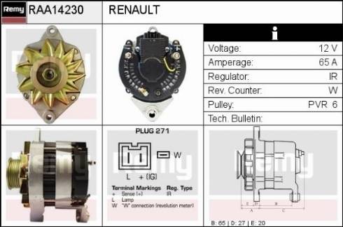 Remy RAA14230 - Генератор autocars.com.ua