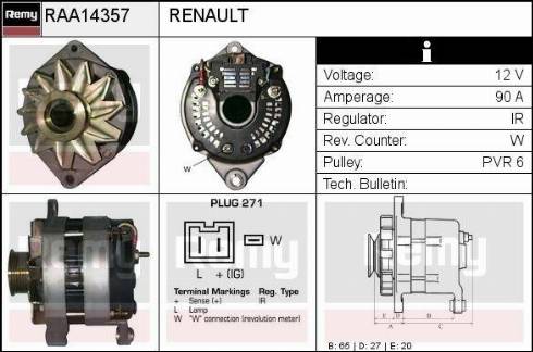 Remy RAA14357 - Генератор avtokuzovplus.com.ua