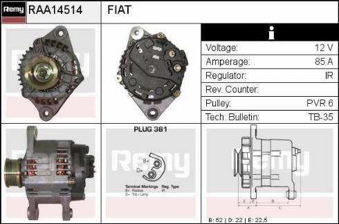 Remy RAA14514 - Генератор autocars.com.ua