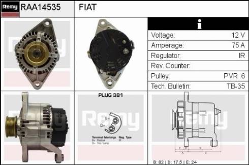 Remy RAA14535 - Генератор autocars.com.ua