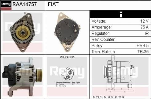 Remy RAA14757 - Генератор autocars.com.ua