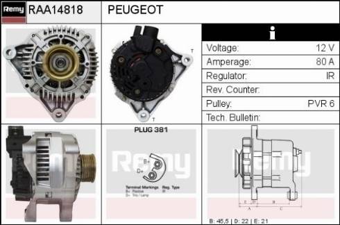 Remy RAA14818 - Генератор autocars.com.ua