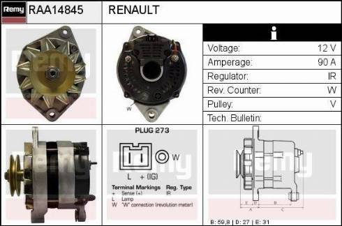 Remy RAA14845 - Генератор avtokuzovplus.com.ua