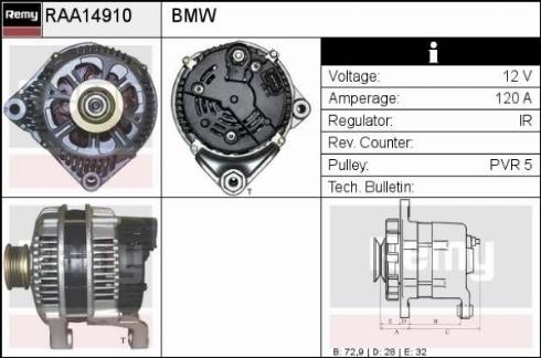 Remy RAA14910 - Генератор autocars.com.ua