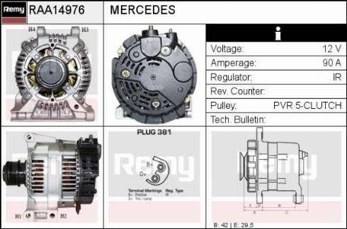 Remy RAA14976 - Генератор autocars.com.ua