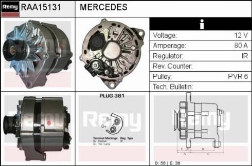 Remy RAA15131 - Генератор autocars.com.ua