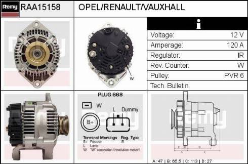 Remy RAA15158 - Генератор autocars.com.ua