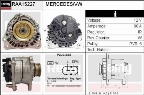 Remy RAA15227 - Генератор autocars.com.ua