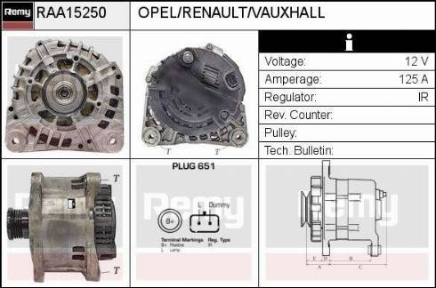 Remy RAA15250 - Генератор autocars.com.ua