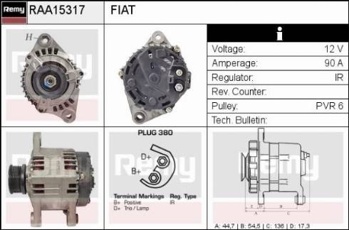 Remy RAA15317 - Генератор autocars.com.ua