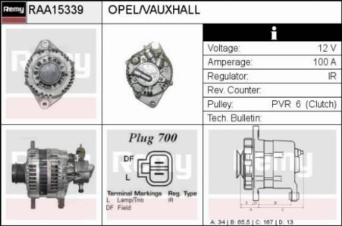 Remy RAA15339 - Генератор autocars.com.ua