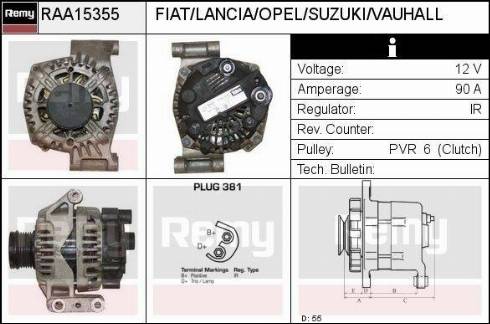 Remy RAA15355 - Генератор avtokuzovplus.com.ua