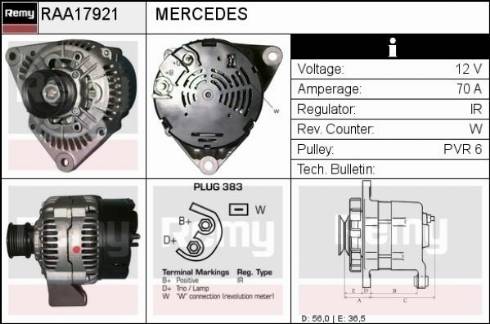 Remy RAA17921 - Генератор autocars.com.ua