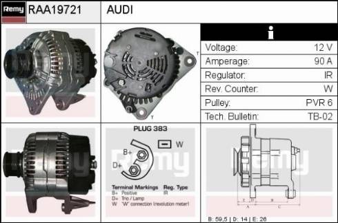 Remy RAA19721 - Генератор autocars.com.ua