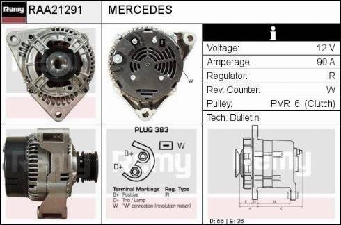 Remy RAA21291 - Генератор autocars.com.ua