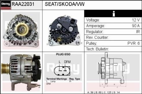 Remy RAA22031 - Генератор autocars.com.ua