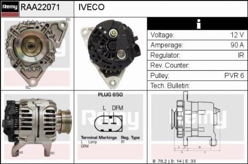 Remy RAA22071 - Генератор autocars.com.ua