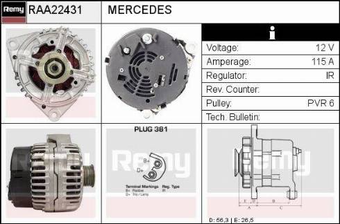 Remy RAA22431 - Генератор autocars.com.ua