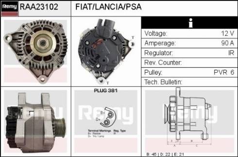 Remy RAA23102 - Генератор autocars.com.ua