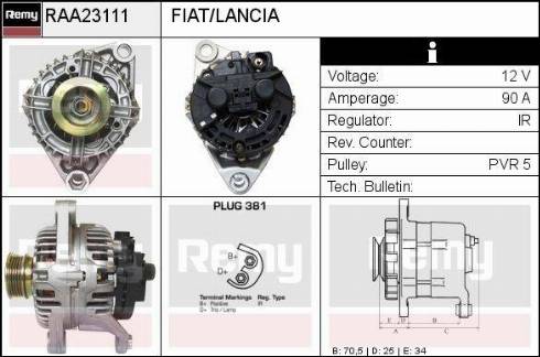 Remy RAA23111 - Генератор autocars.com.ua