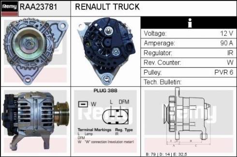 Remy RAA23781 - Генератор autocars.com.ua