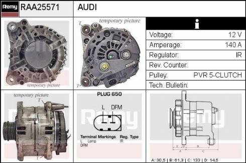 Remy RAA25571 - Генератор autocars.com.ua