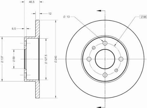 Remy RAD1275C - Тормозной диск avtokuzovplus.com.ua