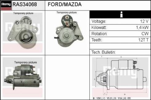 Remy RAS34068 - Стартер autocars.com.ua