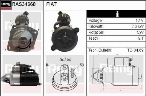 Remy RAS34668 - Стартер autocars.com.ua