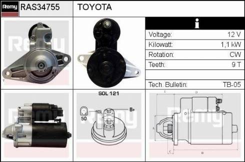 Remy RAS34755 - Стартер autocars.com.ua