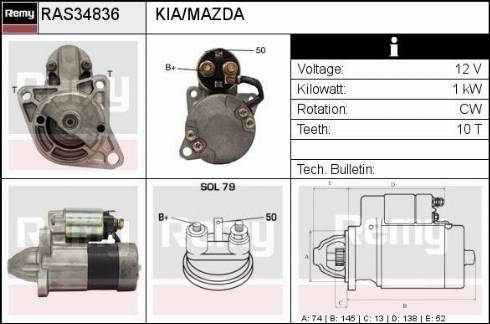 Remy RAS34836 - Стартер autocars.com.ua