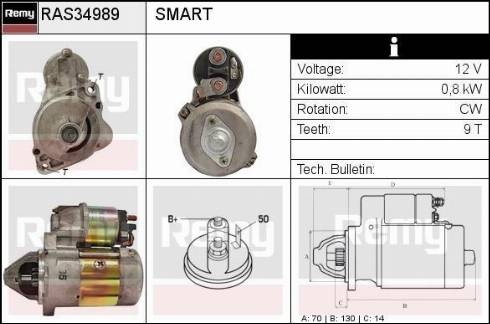 Remy RAS34989 - Стартер autocars.com.ua