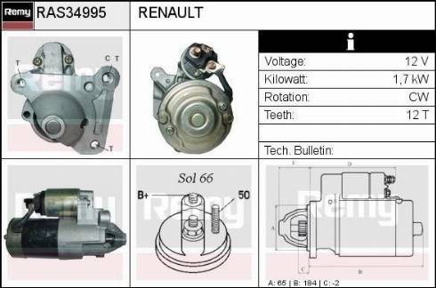 Remy RAS34995 - Стартер avtokuzovplus.com.ua