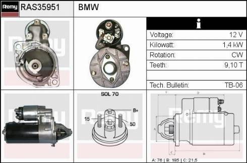 Remy RAS35951 - Стартер autocars.com.ua