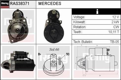 Remy RAS38371 - Стартер autocars.com.ua