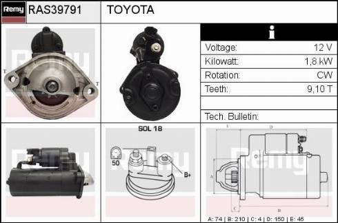 Remy RAS39791 - Стартер autocars.com.ua