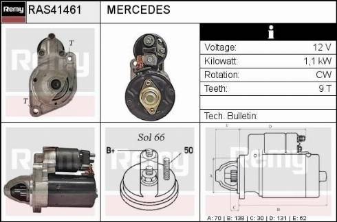 Remy RAS41461 - Стартер autocars.com.ua